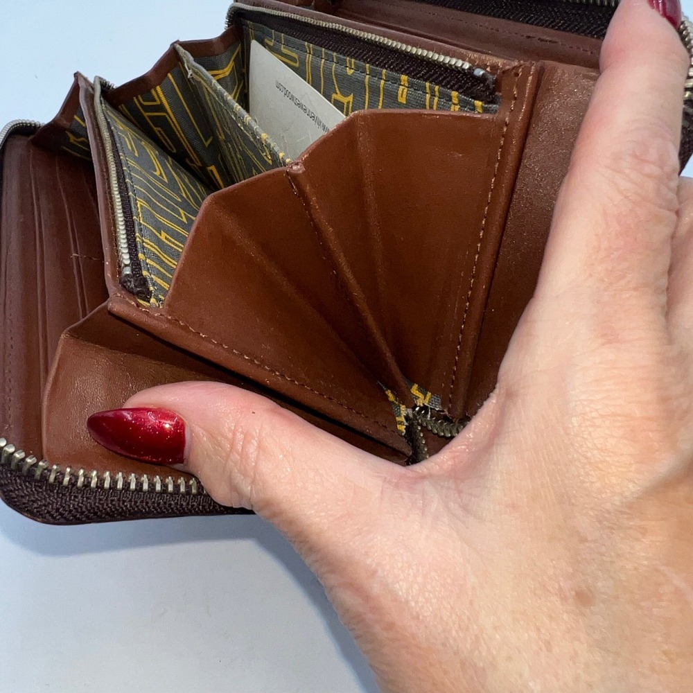 Vivienne Westwood Anglomania Brown Embossed Orb Logo Zip Around Wallet - Picture 10 of 10